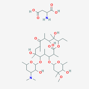 molecular formula C41H74N2O17 B12294437 2-Aminobutanedioic acid;6-[4-(dimethylamino)-3-hydroxy-6-methyloxan-2-yl]oxy-14-ethyl-7,12,13-trihydroxy-4-(5-hydroxy-4-methoxy-4,6-dimethyloxan-2-yl)oxy-3,5,7,9,11,13-hexamethyl-oxacyclotetradecane-2,10-dione 