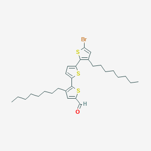 molecular formula C29H39BrOS3 B12294456 5-[5-(5-bromo-3-octylthiophen-2-yl)thiophen-2-yl]-4-octylthiophene-2-carbaldehyde 