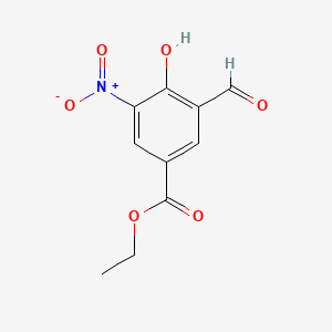 molecular formula C10H9NO6 B12294469 Ethyl 3-formyl-4-hydroxy-5-nitrobenzoate 