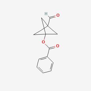 molecular formula C13H12O3 B12294483 3-Formylbicyclo[1.1.1]pentan-1-yl benzoate 