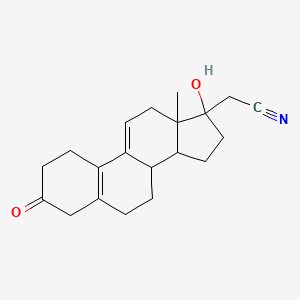 molecular formula C20H25NO2 B12294490 2-(17-Hydroxy-13-methyl-3-oxo-1,2,4,6,7,8,12,14,15,16-decahydrocyclopenta[a]phenanthren-17-yl)acetonitrile 