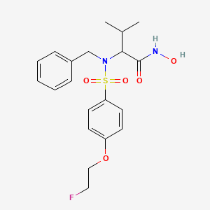 molecular formula C20H25FN2O5S B12294510 2-[benzyl-[4-(2-fluoroethoxy)phenyl]sulfonylamino]-N-hydroxy-3-methylbutanamide 