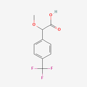 molecular formula C10H9F3O3 B12294543 2-Methoxy-2-(4-(trifluoromethyl)phenyl)acetic acid 