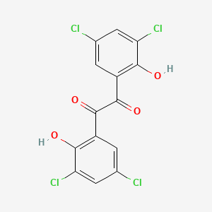molecular formula C14H6Cl4O4 B12294563 1,2-Bis(3,5-dichloro-2-hydroxyphenyl)ethane-1,2-dione CAS No. 63992-65-4