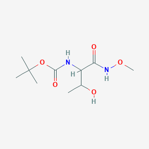 molecular formula C10H20N2O5 B12294567 tert-butyl N-[3-hydroxy-1-(methoxyamino)-1-oxobutan-2-yl]carbamate 