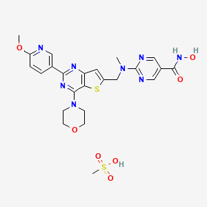molecular formula C24H28N8O7S2 B12294626 CUDC-907 mesylate CAS No. 1401998-36-4