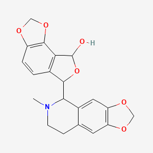 molecular formula C20H19NO6 B12294632 Furo[3,4-e]-1,3-benzodioxol-8-ol, 6,8-dihydro-6-[(5S)-5,6,7,8-tetrahydro-6-methyl-1,3-dioxolo[4,5-g]isoquinolin-5-yl]-, (6R,8S)- 