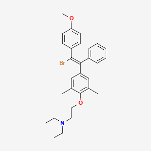 molecular formula C29H34BrNO2 B1229466 2-(4-(2-Bromo-2-(4-methoxyphenyl)-1-phenylethenyl)-2,6-dimethylphenoxy)-N,N-diethylethanamine CAS No. 61064-74-2