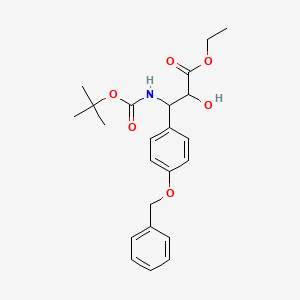 molecular formula C23H29NO6 B12294690 (alphaR,betaS)-beta-[[(1,1-Dimethylethoxy)carbonyl]amino]-alpha-hydroxy-4-(phenylmethoxy)-benzenepropanoic Acid Ethyl Ester 