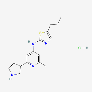 molecular formula C16H23ClN4S B12294761 N-(2-methyl-6-(pyrrolidin-3-yl)pyridin-4-yl)-5-propylthiazol-2-amine hydrochloride 