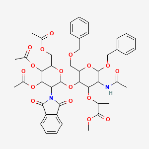 molecular formula C46H52N2O17 B12294762 N-Acetyl-1,6-bis-O-(phenylMethyl)-4-O-[3,4,6-tri-O-acetyl-2-deoxy-2-(1,3-dihydro-1,3-dioxo-2H-isoindol-2-yl)-beta-D-gl 