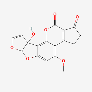 molecular formula C17H12O7 B12294789 3-hydroxy-11-methoxy-6,8,19-trioxapentacyclo[10.7.0.02,9.03,7.013,17]nonadeca-1,4,9,11,13(17)-pentaene-16,18-dione 