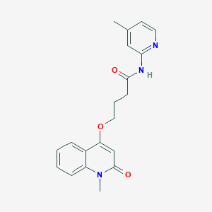 molecular formula C20H21N3O3 B1229480 4-[(1-methyl-2-oxo-4-quinolinyl)oxy]-N-(4-methyl-2-pyridinyl)butanamide 