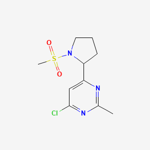 molecular formula C10H14ClN3O2S B12294801 4-Chloro-2-methyl-6-(1-(methylsulfonyl)pyrrolidin-2-yl)pyrimidine 