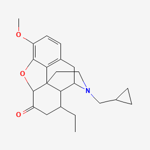 molecular formula C23H29NO3 B12294816 17-(Cyclopropylmethyl)-8-ethyl-3-methoxy-4,5-epoxymorphinan-6-one 