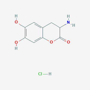 molecular formula C9H10ClNO4 B12294863 (S)-3-Amino-3,4-dihydro-6,7-dihydroxy-2H-1-benzopyran-2-one Hydrochloride 