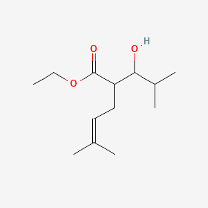 molecular formula C13H24O3 B12294886 Ethyl 2-(1-hydroxy-2-methylpropyl)-5-methylhex-4-enoate 