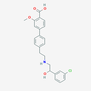 molecular formula C24H24ClNO4 B12294902 4-[4-[2-[[2-(3-Chlorophenyl)-2-hydroxyethyl]amino]ethyl]phenyl]-2-methoxybenzoic acid 