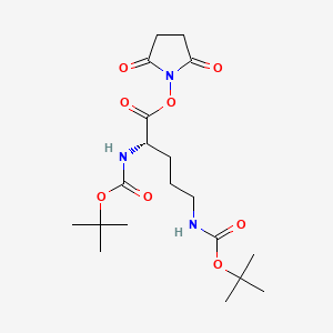 molecular formula C19H31N3O8 B12294916 L-Ornithine, N2,N5-bis[(1,1-dimethylethoxy)carbonyl]-, 2,5-dioxo-1-pyrrolidinyl ester CAS No. 34404-35-8