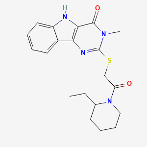 molecular formula C20H24N4O2S B1229495 2-[[2-(2-ethyl-1-piperidinyl)-2-oxoethyl]thio]-3-methyl-5H-pyrimido[5,4-b]indol-4-one 
