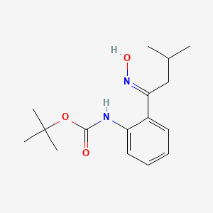 molecular formula C16H24N2O3 B12295024 tert-butyl N-[2-[(E)-N-hydroxy-C-(2-methylpropyl)carbonimidoyl]phenyl]carbamate 