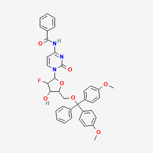 molecular formula C37H34FN3O7 B12295034 N-[1-(5-{[bis(4-methoxyphenyl)(phenyl)methoxy]methyl}-3-fluoro-4-hydroxyoxolan-2-yl)-2-oxopyrimidin-4-yl]benzamide 