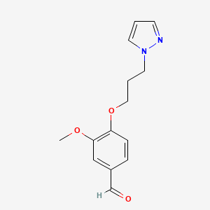 molecular formula C14H16N2O3 B12295058 4-(3-(1H-pyrazol-1-yl)propoxy)-3-methoxybenzaldehyde 