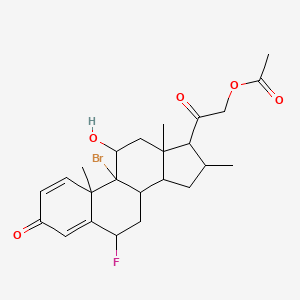 molecular formula C24H30BrFO5 B12295114 [2-(9-bromo-6-fluoro-11-hydroxy-10,13,16-trimethyl-3-oxo-7,8,11,12,14,15,16,17-octahydro-6H-cyclopenta[a]phenanthren-17-yl)-2-oxoethyl] acetate 