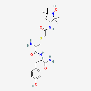 molecular formula C22H35N5O5S B12295125 S-(((3-(2,2,5,5-Tetramethylpyrrolidine-1-oxy)amino)carbonyl)methyl)-L-cysteinyl-L-tyrosine amide 