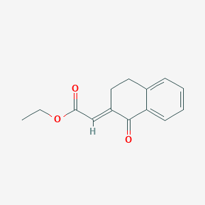 molecular formula C14H14O3 B12295137 ethyl (E)-2-(1-oxo-3,4-dihydronaphthalen-2(1H)-ylidene)acetate 