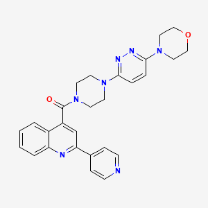molecular formula C27H27N7O2 B1229516 [4-[6-(4-Morpholinyl)-3-pyridazinyl]-1-piperazinyl]-(2-pyridin-4-yl-4-quinolinyl)methanone 