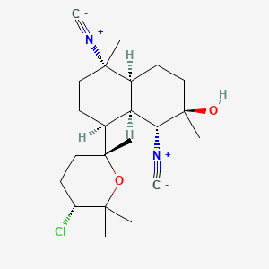 molecular formula C22H33ClN2O2 B12295175 (1R,2R,4aS,5S,8S,8aR)-8-[(2R,5R)-5-chloro-2,6,6-trimethyl-oxan-2-yl]-1,5-diisocyano-2,5-dimethyl-decalin-2-ol 