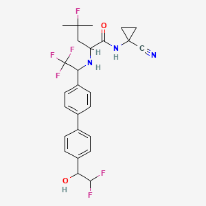 molecular formula C26H27F6N3O2 B12295176 N-(1-cyanocyclopropyl)-2-[[1-[4-[4-(2,2-difluoro-1-hydroxyethyl)phenyl]phenyl]-2,2,2-trifluoroethyl]amino]-4-fluoro-4-methylpentanamide 
