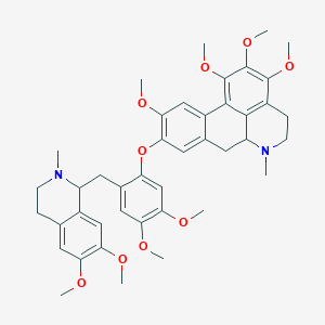 molecular formula C42H50N2O9 B12295180 9-(2-((6,7-Dimethoxy-2-methyl-1,2,3,4-tetrahydro-1-isoquinolinyl)methyl)-4,5-dimethoxyphenoxy)-1,2,3,10-tetramethoxy-6-methyl-5,6,6a,7-tetrahydro-4H-dibenzo[de,g]quinoline 