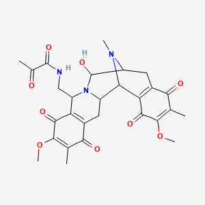 molecular formula C28H31N3O9 B12295202 N-[(12-hydroxy-7,18-dimethoxy-6,17,21-trimethyl-5,8,16,19-tetraoxo-11,21-diazapentacyclo[11.7.1.02,11.04,9.015,20]henicosa-4(9),6,15(20),17-tetraen-10-yl)methyl]-2-oxopropanamide 