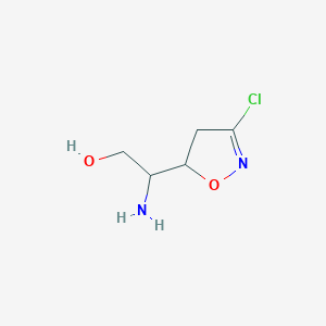 molecular formula C5H9ClN2O2 B12295280 2-Amino-2-(3-chloro-4,5-dihydro-1,2-oxazol-5-yl)ethanol 
