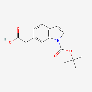 molecular formula C15H17NO4 B12295294 2-{1-[(tert-butoxy)carbonyl]-1H-indol-6-yl}acetic acid 