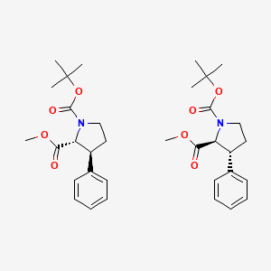 molecular formula C34H46N2O8 B12295303 Rel-1-(tert-butyl) 2-methyl (2R,3S)-3-phenylpyrrolidine-1,2-dicarboxylate 