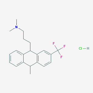molecular formula C21H25ClF3N B12295314 L-9(3-dimethylaminopropyl) 10-methyl-2-trifluoromethyl-9,10-dihydroanthracene, hydrochloride 