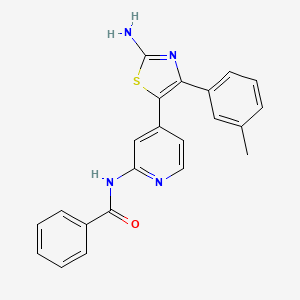 molecular formula C22H18N4OS B12295336 N-[4-[2-Amino-4-(3-methylphenyl)-1,3-thiazol-5-YL]-2-pyridyl]benzamide CAS No. 303162-70-1