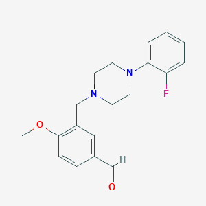 molecular formula C19H21FN2O2 B122955 3-[[4-(2-氟苯基)哌嗪-1-基]甲基]-4-甲氧基苯甲醛 CAS No. 933916-93-9