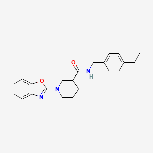 molecular formula C22H25N3O2 B1229558 1-(1,3-benzoxazol-2-yl)-N-[(4-ethylphenyl)methyl]-3-piperidinecarboxamide 
