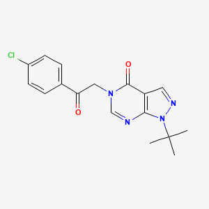 molecular formula C17H17ClN4O2 B1229611 1-Tert-butyl-5-[2-(4-chlorophenyl)-2-oxoethyl]-4-pyrazolo[3,4-d]pyrimidinone 