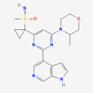 molecular formula C20H24N6O2S B12296368 imino-methyl-[1-[6-(3-methylmorpholin-4-yl)-2-(1H-pyrrolo[2,3-c]pyridin-4-yl)pyrimidin-4-yl]cyclopropyl]-oxo-lambda6-sulfane 