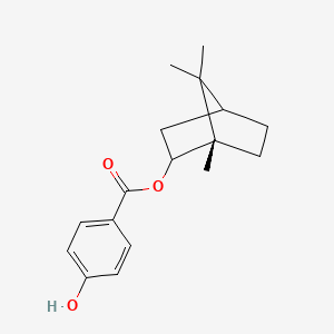 molecular formula C17H22O3 B1229643 Benzoic acid, 4-hydroxy-, 1,7,7-trimethylbicyclo[2.2.1]hept-2-yl ester, exo- 
