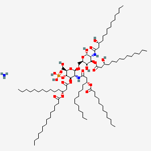molecular formula C94H180N3O22P B12296456 azanium;[(2R,3S,4R,5R,6R)-6-[[(2R,3S,4R,5R,6S)-3,6-dihydroxy-5-[[(3R)-3-hydroxytetradecanoyl]amino]-4-[(3R)-3-hydroxytetradecanoyl]oxyoxan-2-yl]methoxy]-5-[[(3R)-3-dodecanoyloxytetradecanoyl]amino]-2-(hydroxymethyl)-4-[(3R)-3-tetradecanoyloxytetradecanoyl]oxyoxan-3-yl] hydrogen phosphate CAS No. 1332714-01-8
