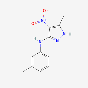 molecular formula C11H12N4O2 B1229658 5-methyl-N-(3-methylphenyl)-4-nitro-1H-pyrazol-3-amine 