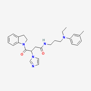 4-(2,3-dihydroindol-1-yl)-N-[3-(N-ethyl-3-methylanilino)propyl]-3-(1-imidazolyl)-4-oxobutanamide