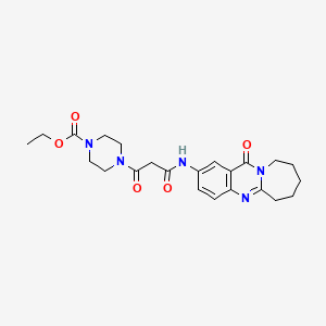 4-[1,3-dioxo-3-[(12-oxo-7,8,9,10-tetrahydro-6H-azepino[2,1-b]quinazolin-2-yl)amino]propyl]-1-piperazinecarboxylic acid ethyl ester