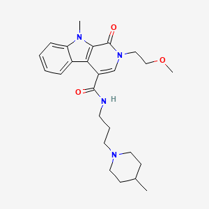 2-(2-methoxyethyl)-9-methyl-N-[3-(4-methyl-1-piperidinyl)propyl]-1-oxo-4-pyrido[3,4-b]indolecarboxamide